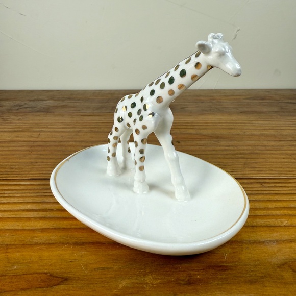 Anthropologie Giraffe Ring Dish | Gold Polka Dots | Trinket Holder - Picture 11 of 15